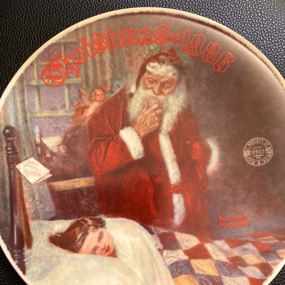 Norman Rockwell Plate “Deer Santy” L.E. Christmas 1986 13th in an annual series